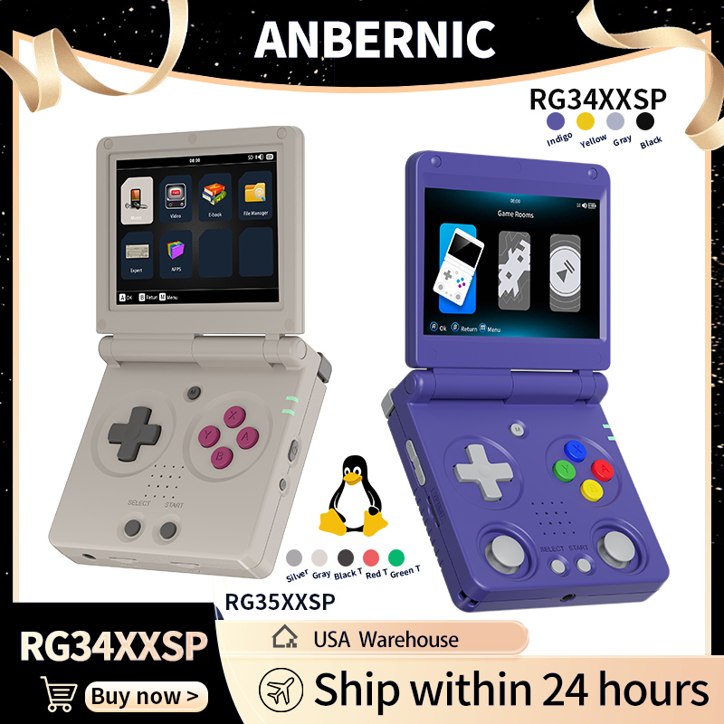 Retro Gaming Pro - Anbernic RG34XXSP RG35XXSP Flip Handheld-Spielekonsole IPS-Bildschirm