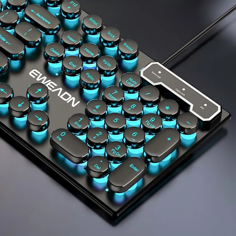 Retro Gaming Us - Retro Punk Mechanisches Tastatur-Maus-Set Kabelgebunden Kabellos