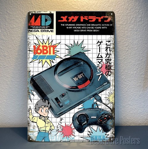 Retro Gaming Us - 16-Bit Mega Drive Japan Retro-Videospiel-Metallposter –