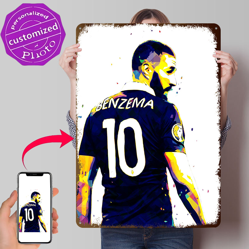Retro Gaming France - Karim Benzema Frankreich Poster Retro 3D-Gedruckte