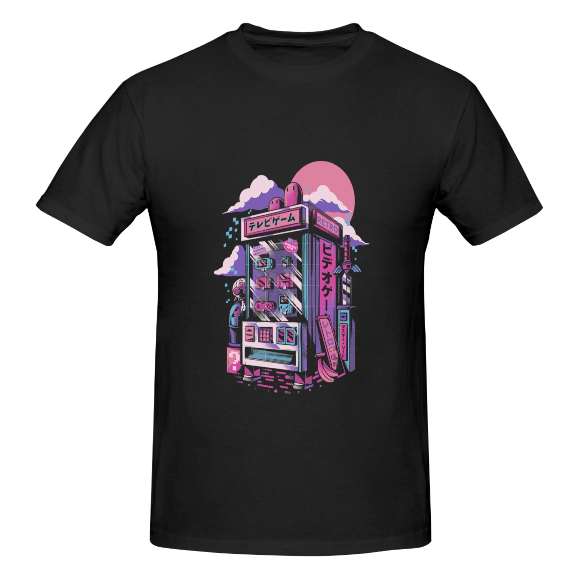 Retro Gaming Shops - Lustiges Retro-Gaming-Maschinen-T-Shirt mit Aufdruck für Herren,