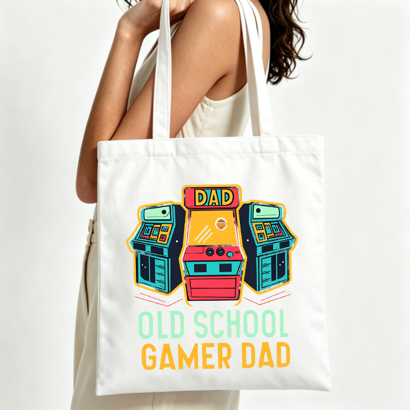 Retro Gaming Shops - Damen-Tragetasche aus Canvas mit Retro-Gaming-Maschinen-Grafik und