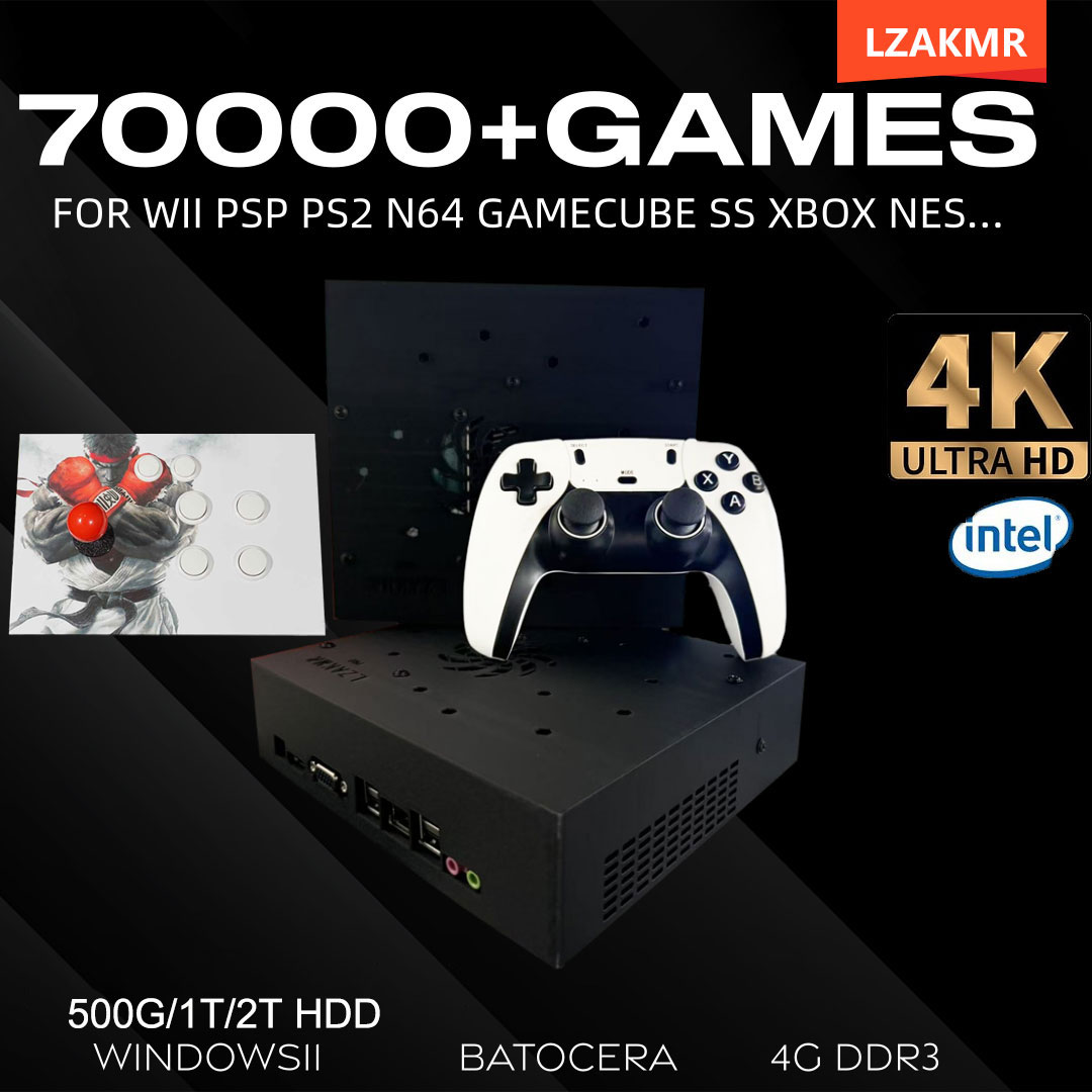 Retro Gaming Pro - Retro-Gaming-Konsole 70000+ Spiele 2 TB T8