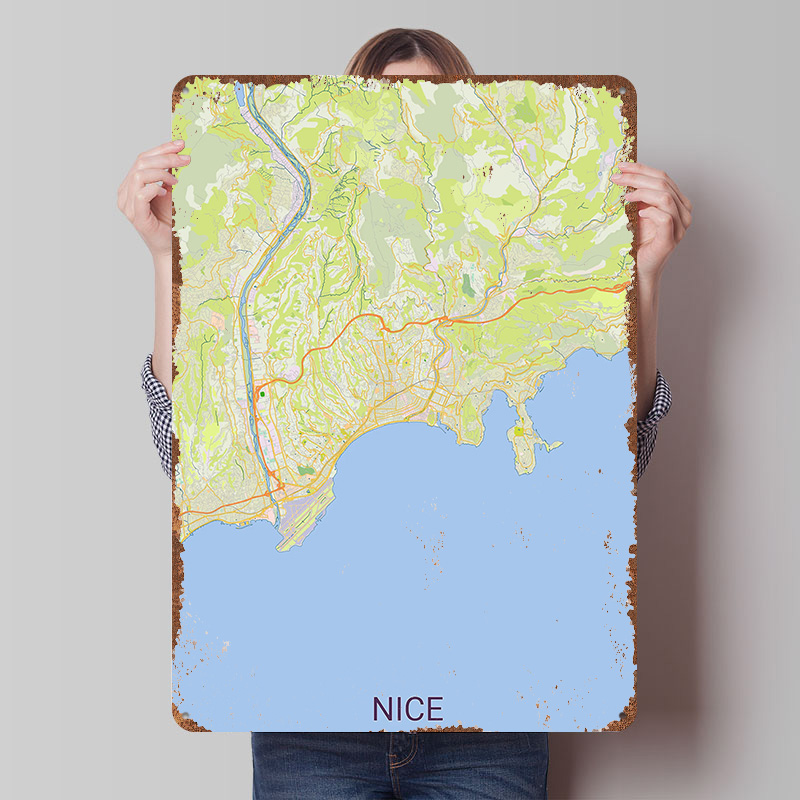 Karte von Nice, Frankreich, Ge – Retro Gaming France Bewertung und Preis