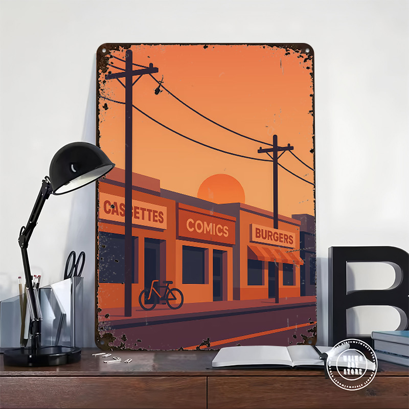 Sonnenuntergang-Straße mit Ges – Retro Gaming Shops Bewertung und Preis