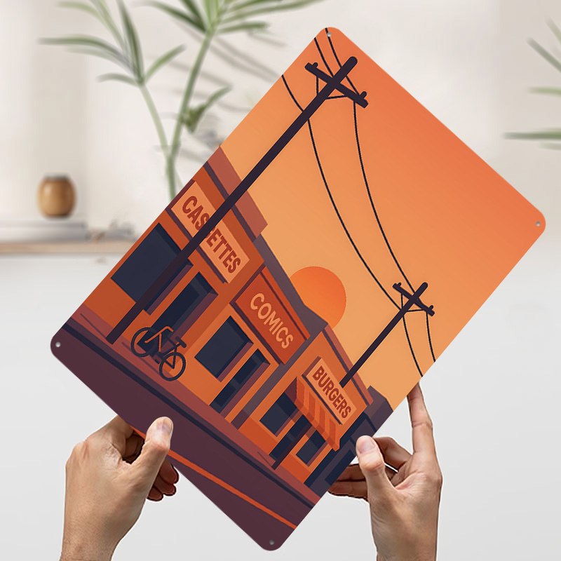 Sonnenuntergang-Straße mit Ges – Retro Gaming Shops Bewertung und Preis